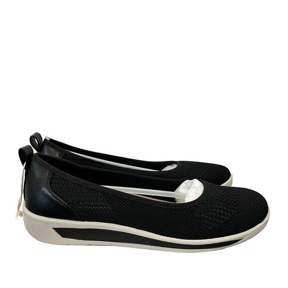 Cliffs by White Mountain Chrissy Knit Ballet Flats Size 8 Black Athleisure - Picture 2 of 8